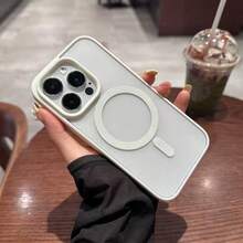 豪华透明磁性无线充电手机壳适用于 17 16 15 14 13 12 11 Pro Max 7/8 Plus XS Max/XR/X，透明亚克力超薄硬框防震后盖手机壳