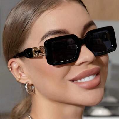 Plastic Square Frame Fashion Glasses Chain Decoration Y2K Personality  Glasses, Fashionable Wear Accessories, Ideal Gift Choice
