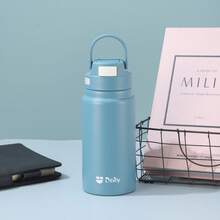 Large Capacity Straw Insulated Water Bottle, High-Quality Stainless Steel Vacuum Flask, Suitable For Sports, Outdoor, Car Use, Portable For Men & Women