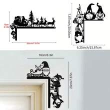 Christmas Door Frame Corner Finials, Festive Decorative Metal Signs, Door Frame Corner Metal Decorative Signs, Artistic Wall Hanging Signs Home Decor Christmas Decorations Room Decor Winter Christmas Decorations Home Christmas Gifts Christmas Decor - Multicolor - View 9