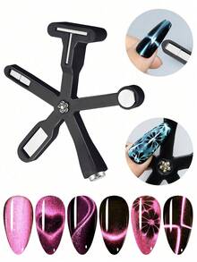 六合一多功能猫眼美甲磁性底板 - 高品质美甲设计工具，包含6个磁性圆盘，经久耐用且易于清洁，适用于美甲造型DIY、沙龙美甲配件、美甲必备品 | 打造亮丽美甲 | 耐用塑料材质，可作为朋友礼物、女性礼物、万圣节装饰、旅行用品、圣诞节装饰、秋季装饰、沙特国庆节、学校活动等。 - 彩色 - 查看 2