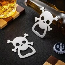 Silver Stainless Steel Skull Bottle Opener, Suitable For Halloween Party, Dinner, Bar Tools, Halloween Small Gift