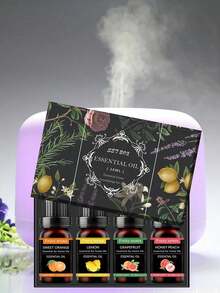 Set de 4 piezas de perfume de aromaterapia con aceites esenciales concentrados de 4 tipos diferentes para humidificador, difusor, velas y decoración del hogar, regalo de Navidad y Año Nuevo - Varias fragancias - Ver 7