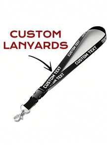 Custom Text ID Badge Lanyard, Personalized ID Badge Holder Strap With Detachable Clasp, Neck Strap Keychain For Keys And Phone, 20.47 Inches/52cm - Multicolor - View 6