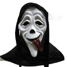 1 pieza Máscara de fantasma gritando de alta calidad y de primera clase, máscara de látex natural de la serie de fantasmas gritando, máscara de calavera aterradora de látex natural, máscara de cabeza completa de terror, máscara de utilería de disfraz de terror para fiestas y carnavales, decoración de grito del Día de los Muertos