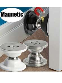 3 件装磁性门挡，适用于墙壁和地板安装的门挡，用于门底部的门挡，门挡保持门打开，无需钻孔门挡，带 3D 胶带 - 彩色 - 查看 3