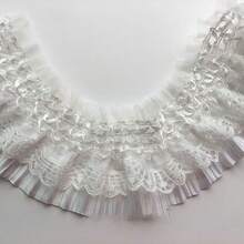 1码黑白褶皱弹力洛丽塔饰边，服装装饰配件，弹力测量值等于 - 彩色 - 查看 7