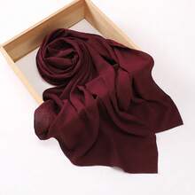 1pc Women Solid Color Crinkled Everyday Hijab, Opaque Headscarf For Dress - Multicolor - View 25
