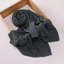 1pc Women Solid Color Crinkled Everyday Hijab, Opaque Headscarf For Dress - Multicolor - View 22