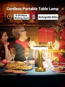 1pc Portable Touch Sensor Light, 3 Color Temperatures Adjustable, Rechargeable, Suitable For Indoor/Outdoor, Bedroom, Dining Room, Hotel, Bar Decor, Home Decor - Multicolor - View 10