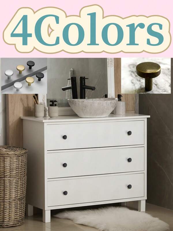 1/2/4/6/8/10pcs Modern Matte Black & Golden & Silver & Bronze Cabinet Knobs - Aluminum T-Shape Rods & Single Hole Drawer Pulls For Kitchen & Bathroom - Stylish Home Renovation Hardware, Kitchen Hardware | Elegant Hardware | Durable Construction, Kitchen Cabinet Knobs And Pulls