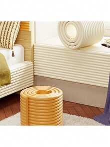 1片装家居装饰3D墙板防撞软墙贴榻榻米软墙贴床头墙垫窗台贴无味清凉隔热。只需撕掉背胶即可粘贴。粘性强，使用方便 - 純白防撞條 - 查看 10