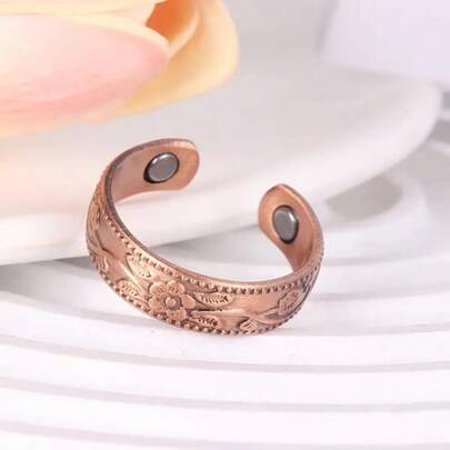 1pc Female Lymph Drainage Copper Ring, Lymph Drainage Treatment Magnetic Ring Adjustable Copper Thumb Ring For Arthritis Pain Relief Carpal Tunnel