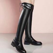 Women Mid-Calf Boots - Black Single - View 5