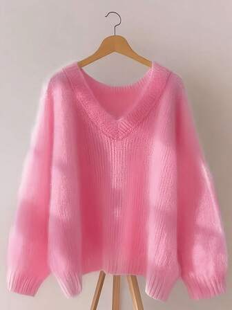 Lös, mjuk, söt och lös stickad tröja/kofta