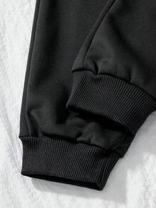 2 sztuki/zestaw dziecięcy, unisex, bluza z kapturem i spodnie dresowe w jednolitym kolorze, jesień/zima