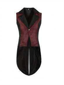 Chaleco sin mangas con cuello de solapa y diseño de parches de colores contrastantes para hombre