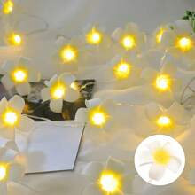 1pc Plumeria String Lights, Suitable For Wedding, Party, Holiday, Gift, Home Decor, Bedroom Decor, Room Decor, Party Decor, Wall Decor, Birthday Decor, Garden Decor, Festival Decor