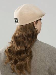 1 peça boina de lã ajustada para mulheres, nova moda coreana de outono/inverno, boné de artista elegante, chapéu octogonal versátil