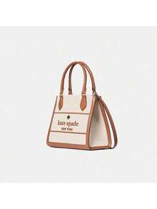 Kate Spade Túi xách đeo vai nhỏ bằng da và vải, túi đeo chéo dành cho nữ - Màu be - Xem 8