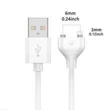 1 Piece Of 5mm-6mm Magnetic USB Interface DC Charging Cable With A 2.7-Foot Oval Base Replacement Charging Cable - White - View 7