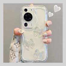 1个3D蝴蝶结透明极简手机壳，兼容 14/A15/A16/A52/A53/A54/A55/A34/A35/A05S/A24/A25/S20FE/S21/S22/S23/S24/S24Ultra/S24FE/S24Plus/S25/S25Ultra，国际版，非国内版 - 無色 - 查看 5