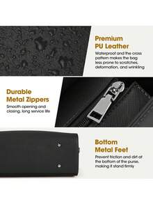 NEWHEY 女士工作手提包，顶部拉链皮革单肩包，手提包，经典钱包，适合办公室、商务、旅行 - 彩色 - 查看 8