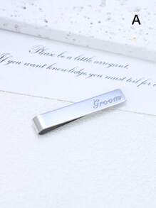 1 件不锈钢领带夹，男士珠宝，结婚礼物，配饰 - 銀色 - 查看 2