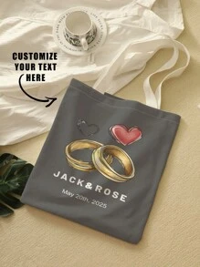 1款定制文字帆船包，独特设计（照片、风景、插图），可折叠，大容量，轻便，时尚，个性化手提包，单肩包，休闲购物袋，新年魅力 - 彩色 - 查看 20