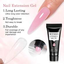 5入組聚合物指甲延伸凝膠套裝,浸泡式uv Led 10ml亞克力水晶白色透明裸粉凝膠指甲油,uv建構凝膠 - 藕粉色 - 查看 7