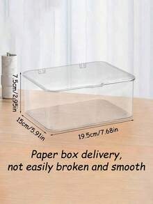 1pc Transparent Acrylic Desktop Storage Box With Lid, Dustproof Stationery Organizer, Office Desk Supplies Holder, Multi-Purpose Storage Bin For Home And Office - Clear - View 6
