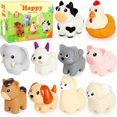10Pcs Animal Toys F…
