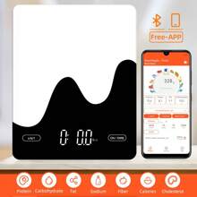 Báscula de cocina inteligente con calculadora nutricional, aplicación gratuita con seguimiento de 30 nutrientes, calorías, proteínas, peso digital en gramos y onzas para pérdida de peso, recargable, 22 libras