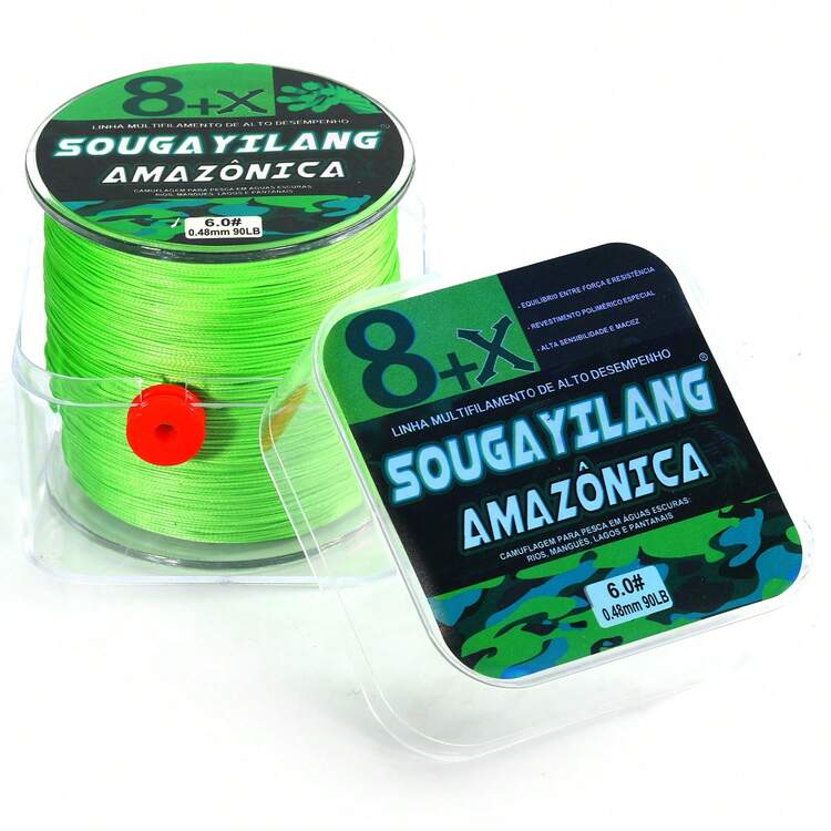 SOUGAYILANG 8 hebras de línea de pesca trenzada PE, 300m, multicolor, [Línea de pesca duradera] Línea de pesca trenzada fuerte y duradera de 8 hebras | 300m/328yd, 15-120lb, patrón camuflaje, polietileno duradero para línea principal, pesca en agua salada - Multicolor - Añade 32