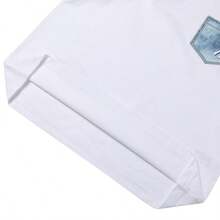 MLB Tricou unisex supradimensionat cu buzunar monoton, tip denim, casual, confortabil, de zi cu zi, tricou cu mânecă scurtă pentru sporturi în aer liber