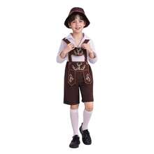 Kids Bavarian Boy Set Includes Hat, Suspenders, Shirt, And A Pair Of Knee Socks, German Traditional Costume For Oktoberfest, Halloween, Cultural Events & Stage Performances