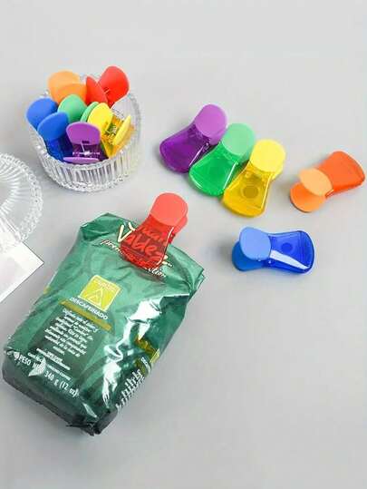 6 Pack Strong Magnetic Bag Clips For Chips And Snack Bags – Non-Slip Plastic Sealing Clips For Kitchen, Pantry, Home, And Office Organization; Magnetic Fridge Mount, Easy Refill, Grip, Space-Saving, Color Random; Keeps Chips Crispy And Fresh, Prevents Spills, Quick Access During Meal Prep, Ideal For Counters, Cabinets, Desks, Dorms, And Gifting For Spring Holidays And Year-Round Use