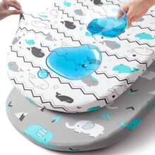 2 包防水婴儿摇篮床垫套，超柔软，适用于标准婴儿摇篮床垫或摇篮，防水婴儿摇篮床单，适合男孩和女孩，32X16 英寸 - 彩色 - 查看 1