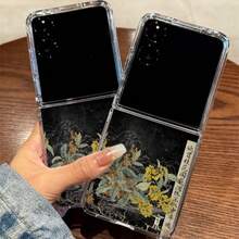 Transparent Folding Phone Case With 'Youth Has Gone' In Chinese Poem And Floral Compatible With Sam Galaxy Z Flip Fold 3 4 5 6 7 Fold Case Design For Moto Razr 40 50 60 Ultra Cute Phone Case For Girl And Women - Trong sáng - Xem 6
