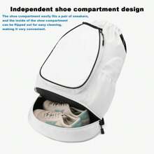 1 件带羽毛球网球拍口袋的抽绳背包，大容量便携式球拍携带包，用于匹克球，干湿分离游泳瑜伽健身包，带鞋隔层，耐磨多口袋运动包，防水行李袋，返校多功能手提包，适用于女性和男性户外足球篮球旅行徒步旅行骑自行车健身单肩包