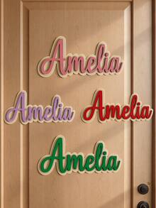 可定制个性化木质门牌、公寓门牌、壁挂式门牌、卧室门牌、装饰性木质和亚克力门牌，以及简约风格的房屋标牌，适合作为乔迁、周年纪念、生日、毕业、情人节、新生儿派对、洗礼、婚礼礼物，以及圣诞节、万圣节、感恩节等节日的家居装饰，也可用于客厅装饰。 - 彩色 - 查看 4