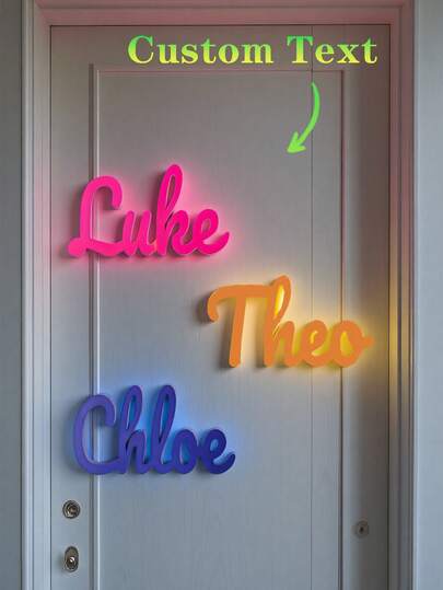 1pc Custom Luminous Door Sign,Personalized Tpu Name Door Plate,Home Decor Personalized Name Plate,Comes With Luminous Effect, 3D Printing,Personalized Bedroom Or Interior Decoration,Easy Door Hanging Installation Suitable For Room, Wall, Door, Baby Room, Children's Room, Bedroom Decoration
