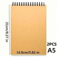 1 pachet de 30 de coli, blocuri de schițe vintage kraft, calitate artistică - caiet de schițe cu spirală, dimensiuni A4, A5, A6, hârtie de schițe artistice fără acid, pentru desen, schițare, scris, potrivită pentru adulți, începători, artiști, poate fi folosită ca și cadou de întoarcerea la școală