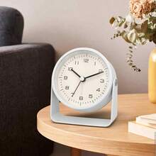 1pc Minimalist 3-Inch Metal Rotary Alarm Clock, Silent Quartz Analog Desk Digital Clock (Suitable For Living Room, Bedroom, Office Decor) Home Decor Room Decor - Multicolor - View 6