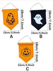 万圣节毛毡旗装饰，万圣节手工复古挂饰，秋季南瓜鬼魂毛毡装饰，庭院秋季户外横幅，适用于秋季感恩节、派对、万圣节、卧室、鬼屋、壁炉、墙壁、室内、室外、生日、家居悬挂装饰、秋季装饰