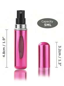 1/5/10pcs, 5ml Perfume Atomizer Refillable Spray Bottle, Portable Travel Perfume Bottle, Perfume Sprayer, Mini Perfume Sample Vial - Hot Pink - View 3