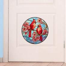 Adesivi decorativi per finestre - Cardinali rossi e motivi floreali, pellicola adesiva per finestre, pellicola decorativa trasparente per privacy per casa, camper, ufficio - Facile da applicare e rimuovere, decorazione resistente alle intemperie, adesivi per finestre, effetto vetro colorato, decalcomania rimovibile, decoratori per la casa, decalcomania a motivo di uccelli, pellicola ad alta trasparenza, adesivi per pareti di camper, adesivo per pareti, decorazione per la stanza