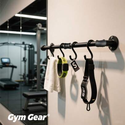 1pcs Heavy-Duty Industrial Pipe Clothing Display Racks - Wall-Mounted Iron Garment Bars With Black Finish, Space-Saving Design For Laundry Room, Bedroom, Retail Store Organization, Bedroom Clothes Rack, Sleek Metal Finish, Sturdy Metal Construction