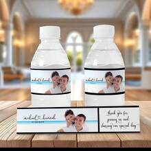 Custom Photo Water Bottle Label-38 Styles,10pcs Personalized Celebration Tags,Personalized DIY Bottle Water Waist Seal Stickers,Personalized Water Bottle Labels For Wedding, Birthday, Baptism , Wedding Thank You Stickers,Christmas Water Bottle Labels Waterproof - Christmas Party Decoration - Holiday Party Decor,For Housewarming,Chic Design - Multicolor - View 8