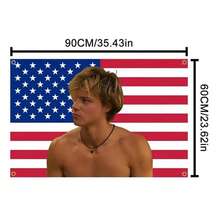1 件 JJ Maybank 60*90/90*150 厘米涤纶美国国旗挂毯 - 适用于卧室、客厅、办公室、派对装饰的壁挂横幅 - 无需电源
